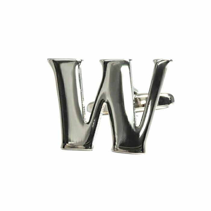 カフスボタン アルファベットW イニシャル ※バラ売り cufflinks カフリンクス メンズアクセサリー CF-150046[M便 1/10]
