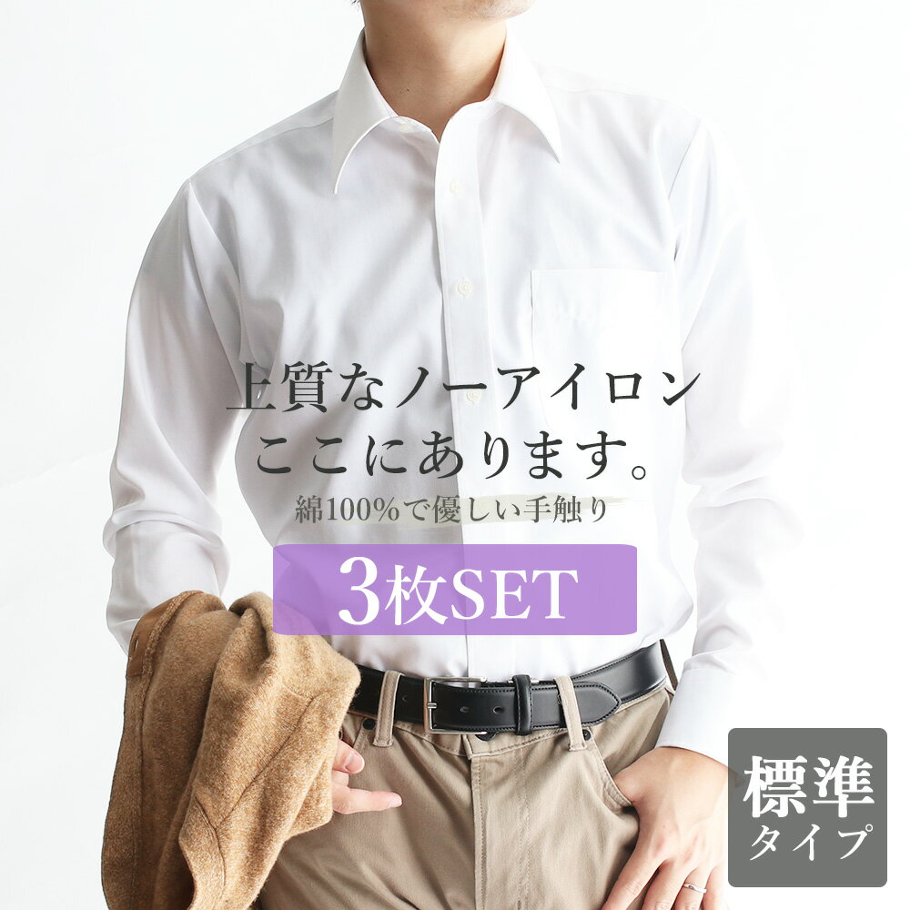 ワイシャツ メンズ 長袖 形態安定 ノーアイロン 3枚セット