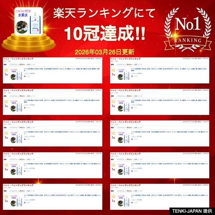 ペット用水素水 330ml 60本 【LINE登録で300円クーポン】 犬 水素水 ペット 水素水...