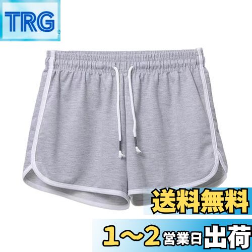 Erikyson レディース ショートパンツ 夏 短パン スポーツ 通気性 綿混 伸縮性 無地 純色 普段着 部屋着 可愛い 日常カジュアル ルーズ 柔らかい フィットネス 体育 (L, gary)