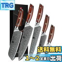 XINZUO 5ピースキッチンナイフセット、プロフェッショナルシャープキッチンナイフ ダマスカス鋼シェフナイフ三徳パンユーティリティエルゴノミック Rosewo...