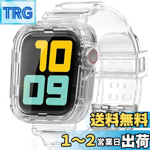 対応Apple Watch 7/SE/6/5/4/3/2/1 透明バンド ケース アップルウォッチ7 45mm 44mm 42mm カバー シリコン 傷防止 防衝撃 TPU材質 全面保護ケース Apple Watch4 カバー(42mm/44mm/45mm)