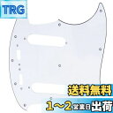 Musiclily Pro 12穴 日本製 Fender Mustang ムスタングギター用ピックガード、3プライホワイト