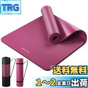 Reodoeer ヨガマット トレーニングマット エクササイズマット 収納バンド 収納バッグ付き 厚さ10mm (ワイン)
