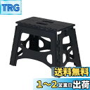 【送料無料】天馬(Tenma) 隙間に収納できる折り畳み踏み台 フォールディングステップ 幅広 室内用 脚立 軽くて持ち手付きのステップ 頑丈【色 ブラック】【耐荷重100kg】【幅46×奥行29×高さ32cm】
