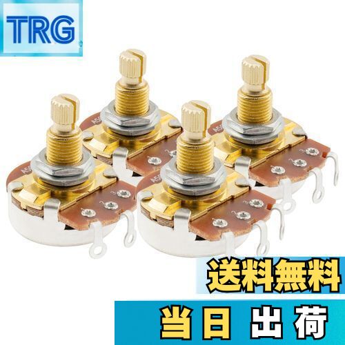 【送料無料】Musiclily Pro ギターポットミリ規格 500KΩ Aカーブ 15mm ブラスシャフトエレキギター/ベース用 (4個セット)