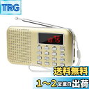 LEFON 充電式 多機能 AM FMポケットラジオ USB.microSDカード対応 MP3プレーヤー LEDライト ポータブルラジオ (金色)