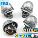【送料無料】Bashineng カータイヤバルブステムキャップ4個スカルヘッドバルブキャップカバーユニバーサルフィットカートラックバイクバイク (シルバー+シルバースカル)
