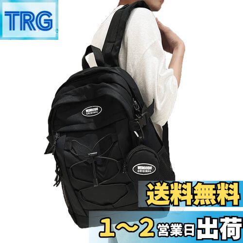 【ZESU】韓国リュック人気大容量通学リュック男女兼用 バッグ通勤通学中学生リュック高校生 レディース (ブラック)