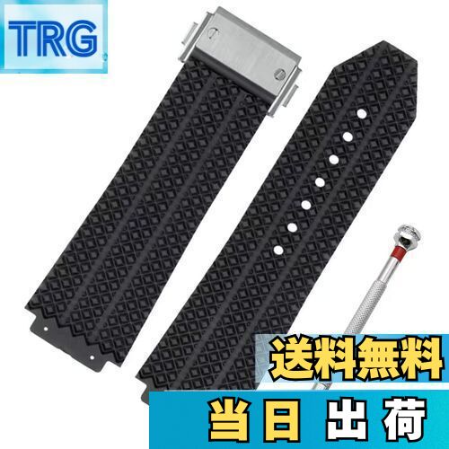【送料無料】[AIYIRUO] 時計ベルト Hublotベルト 腕時計バンド ウブロと互換性あり 柔らかいシリカゲル シリコン ラバーベルトステンレスバックル 耐久性 ビッグバン HUBLOT Classic Fusion 25mm*19mm hublot替えベルト H型ドライバー