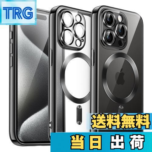 【送料無料】JETech iPhone 15 Pro 6.1インチ用 ソフトクリアケース カメラレンズ完全保護 MagSafeワイヤレス充電対応 耐衝撃 電気メッキTPUカバー (ブラック)