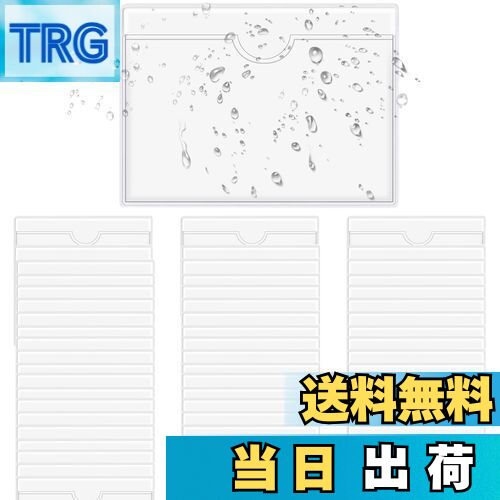 【送料無料】Niesporek 40個入り クリアカードポケットラベルホルダー トップオープン付き 図書館カードやインデックスカード用の粘着ラベルホルダー 名刺ポケット 名刺ホルダー保護 カード入れ カードファイル カードホルダー 名刺ホルダー ラベルシール (縦9×横12cm・40枚
