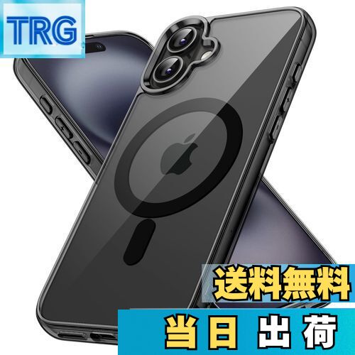 【送料無料】JETech iPhone 16 6.1インチ用 マグネット ケース MagSafe対応 衝撃吸収 バンパーカバー 傷つけ防止 クリアバック (ブラック)
