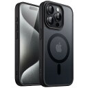 JETech iPhone15ProMax 6.7インチ(15 Pro Max)用 マグネット ケース MagSafeに対応 半透明のマット背面 薄型 耐衝撃 カバー (ブラック)