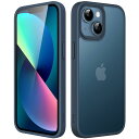 JETech マットケース iPhone 13 Mini 5.4インチ 耐衝撃性ミリタリーグレードの落下防止 つや消しの半透明の背面電話カバー 指紋防止 (ストームブルー)