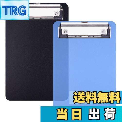【送料無料】Wisdompro クリップボード A6サイズ メモ帳用 伝票バインダー プラスチック 領収書/会計票整理 ミニサイズ 18 x 12cm 2枚入り ブラック＋ブルー
