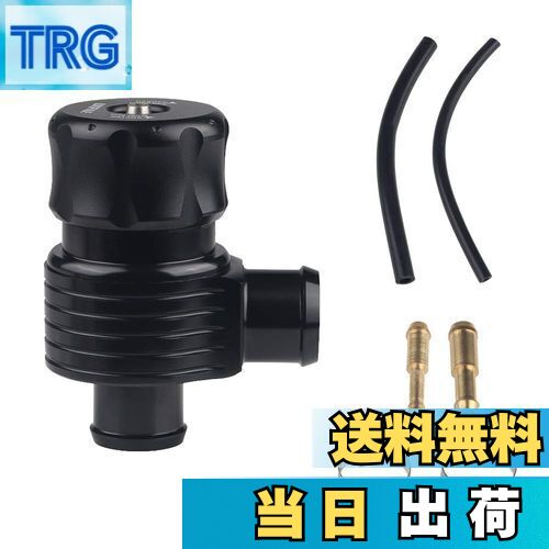 【送料無料】ADPOW 汎用ブローオフバルブキット 25mm ターボ用 BOV 調整可能いい音 減圧弁 安全弁 クランプ＆ホース アダプ?ター付きブラック（2ポート）