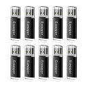 Exmapor 10個セット USBメモリ 2GB キャップ式 USBメモリースティック USB2.0対応 黒
