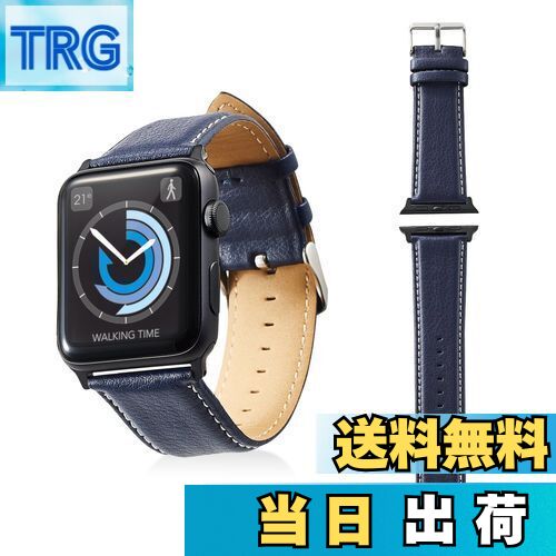 【送料無料】エレコム Apple Watch バンド 42mm ソフトレザー ラウンドボートタイプ ネイビー AW-42BDLRBBU