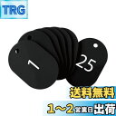 オープン工業 番号札 小判札 荷札 整理券 小 黒 25枚 1-25番 セット BF-70-BK