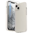 SURPHY iPhone13 ケース シリコン, フィルム付き 6.1インチ対応(2021)アイフォン13 シリコンケース(レンズの全面保護) 耐衝撃 超軽量 指紋防止 全面保護 iPhone13ソフトカバー (ストーングレイ)