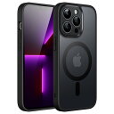 JETech iPhone 13 Pro 6.1インチ用 マグネット ケース MagSafeに対応 半透明のマット背面 カメラレンズ 完全保護 薄型 耐衝撃 カバー (ブラック)