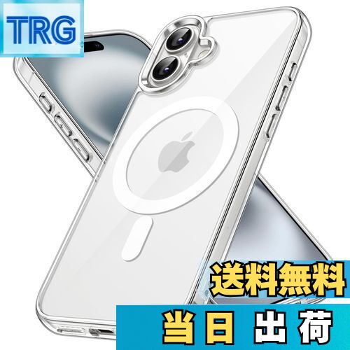 【送料無料】JETech iPhone 16 6.1インチ用 マグネット ケース MagSafe対応 衝撃吸収 バンパーカバー 傷つけ防止 クリアバック (クリア)