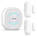 DAYTECH ドアベルセンサー 1受信機と1マグネットセンサー (1受信機+2センサー)