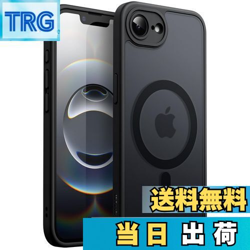 【送料無料】JETech iPhone 16e 6.1インチ2025用 マグネット ケース MagSafeに対応 半透明のマット背面 薄型 耐衝撃 スマホカバー (ブラック)