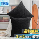 【送料無料】Madizz クッションカバー 2枚セット 北欧 柔らかい ビロード無地 背当て 装飾 枕カバー 座布団カバー ソファ用 寝室用 50 x 50 cm ブラック