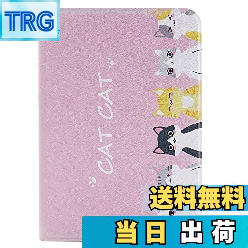 【送料無料】ipad mini6 ケース 手帳型 かわいい 猫柄 プリント ipad mini6 保護カバー おしゃれ スタンド機能 オートスリープ ipad 8.3インチ対応 (ピンク)