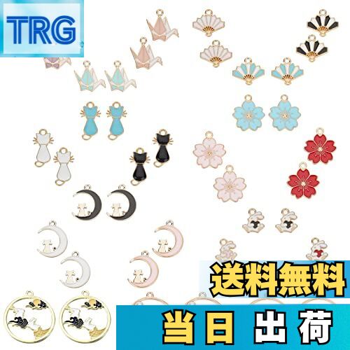 【送料無料】SUNNYCLUE 和風の恋 42個21種 和風 チャーム 桜 ねこ 鶴 チャーム 花 猫 パーツ フラワー 折鶴 ピアス 扇子 うさぎ イヤリング...