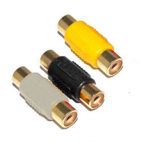 【送料無料】Sound Wave 中継コネクタ 金メッキ加工 RCAピンジャック-RCAピンジャック (黄赤白)メスメス×3 中継プラグ 金メッキ加工 Gold Rf-f(3色3本)