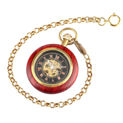 【送料無料】木製 ウッド懐中時計 アンティーク 手巻き レトロ 機械式 ki91