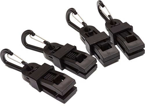 【送料無料】GoodsLand 4個セット & カラビナ 付き アリゲーター型 タープクリップ GD-TARPCLIP