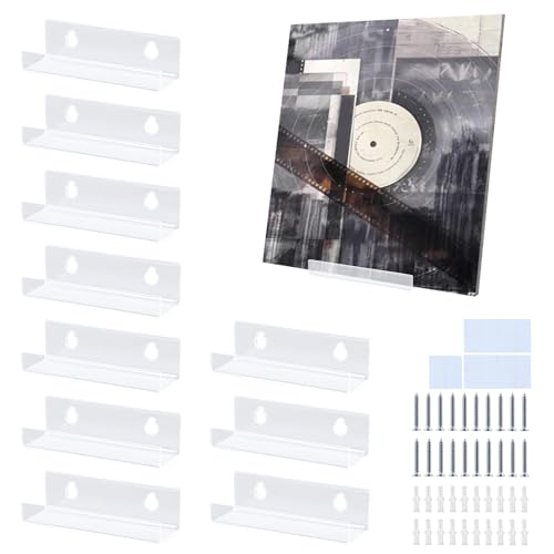 【送料無料】マガジンラック 壁掛け 写真棚 「10個セット」 cdラック 透明 レコードラック 壁掛け棚 ア..