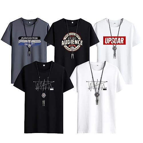 【送料無料】[AYISTELU] Tシャツ メンズ 半袖 5枚組 綿100% インナーシャツ メンズ 肌着 スポーツ シャ..