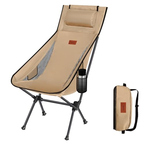 【送料無料】DesertFox キャンプ 椅子 アウトドアチェア 折りたたみ 枕付き 超軽量 【独自開発のカップホルダー】 【耐荷重150kg】 キャンプ チェア コンパクト イス ハイバック 椅子 いす 収納袋付属 お釣り 登山 携帯便利 0088