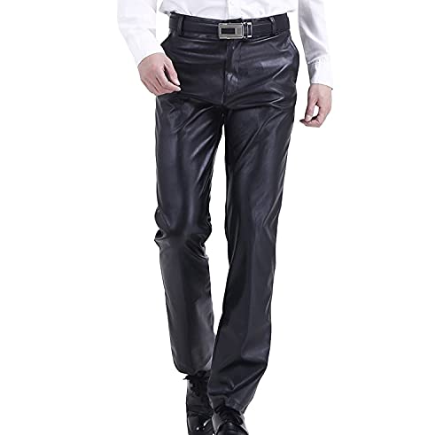 【送料無料】[Nail39] メンズ 防寒 レザーパンツ 裏ボア ストレート 革風 防風 バイク 大きいサイズ