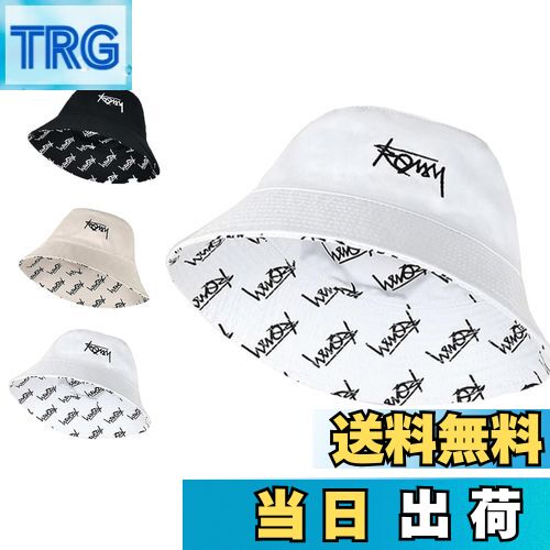 【送料無料】[sitengle] ハット メンズ バケットハット 両面着用 帽子 男女兼用 深め 日よけ 大きいサイズ キャ ンプ アウトドア リバーシブル (L, ホワイトB)