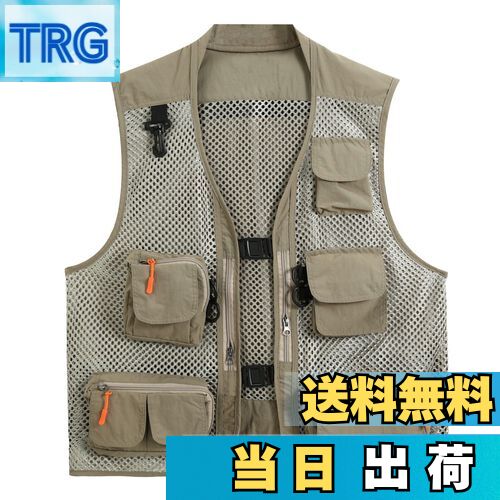 【送料無料】[AOWOFS] メンズ メッシュベスト バックルタイプ 便利 アウトドアベスト 夏 軽量 通気 多機能 カメラマンベスト お釣り 撮影 作業用 薄手 射撃 登山 多ポケット 大きいサイズ