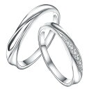 【送料無料】Yoursfs リング レディース 指輪 ペア カップル 婚約指輪 オープン シルバー925製 調節指輪 (カップル)