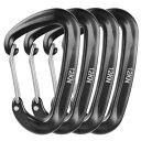 【送料無料】TRIWONDER ロックカラビナ 12kN(1200kg) 登山釦 超軽量 アルミカラビナ ロッキンカラビナ ハンモック キャンプ用 セルフロック バックパックフック 脱落防止 (ブラック - 4個)