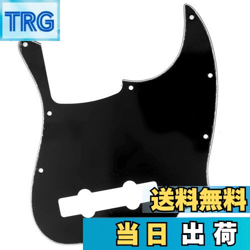 【送料無料】Musiclily Pro 10穴 JBジャズベースピックガード5弦Fender Mexican Jazz Bass用、黒3P