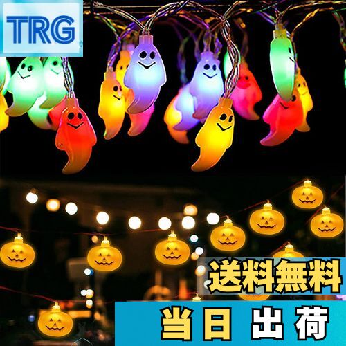 【送料無料】SVNVIOZ ハロウィン 飾り LED ライト 2点セット 40球 カボチャ 点灯パターン8種類 全長3m ..