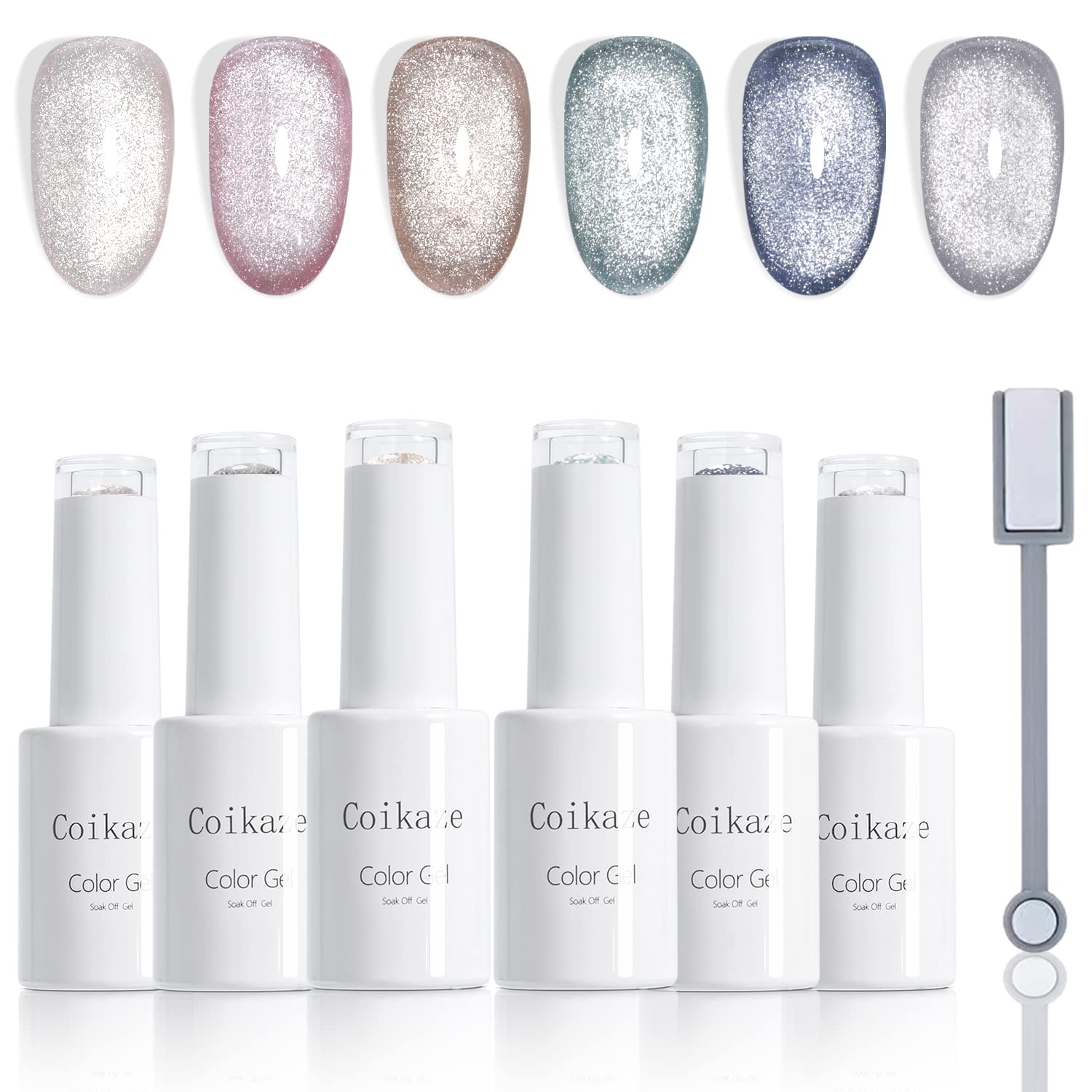 【送料無料】ジェルネイル Coikaze マグネットネイルジェル 6色セット キャッツアイジェル ギャラクシーネイル カラージェル 猫目 ネイル ジェル 磁石付...