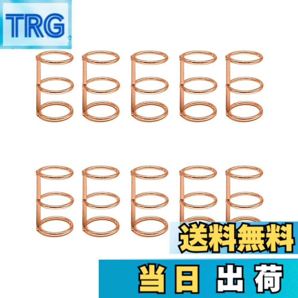 【送料無料】YFFSFDC ルーズリーフバインダーリング 製本用とじ具 穴径20mm 単語帳 資料保存 整理 カレンダー 手帳 アルバム【ローズゴールド 10個セット】