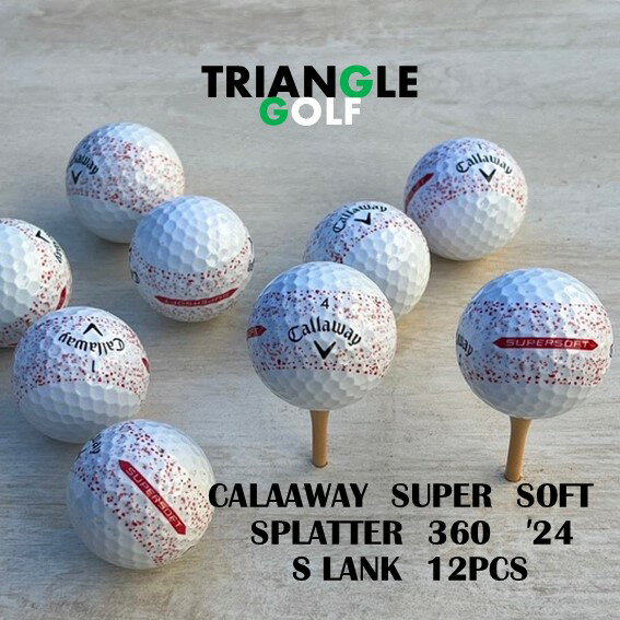 【Sランク】　ロストボール キャロウェイ スーパーソフトスプレッター 360 白×赤 2024年 12球 ゴルフボール 【中古】　【送料無料】　「「LOSTBALL CALLAWAY SUPER SOFT SPLATTER 360 ホワイト×レッド 年式混合 12pcs GOLFBALL」