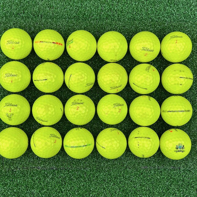 ロストボール タイトリスト PRO V1X 【Aランク】黄 2025年 24球 ゴルフボール　【...
