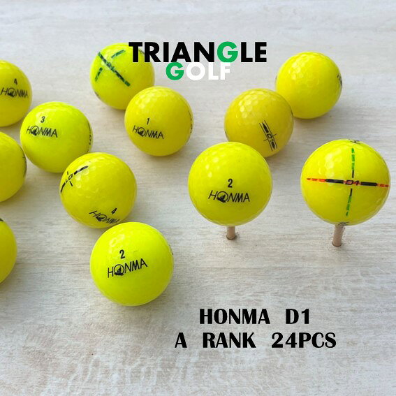 【Aランク】　ロストボール ホンマ D1 黄 年式混合 24球 ゴルフボール　【中古】　【送料無料】「LOSTBALL HONMA D1 イエロー 年式混合 24pcs GOLFBALL」